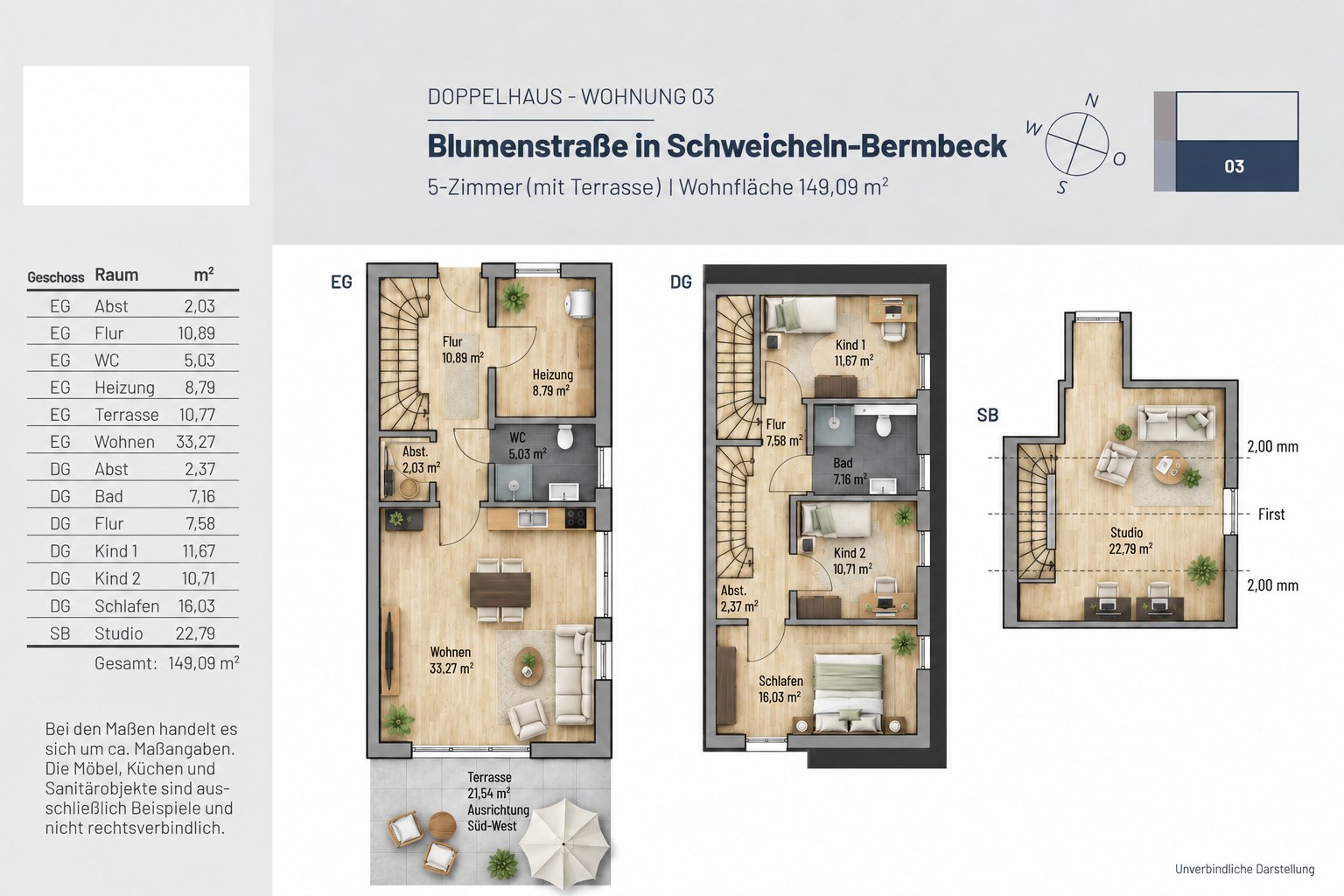 Grundriss Doppelhaushälfte · WE 03