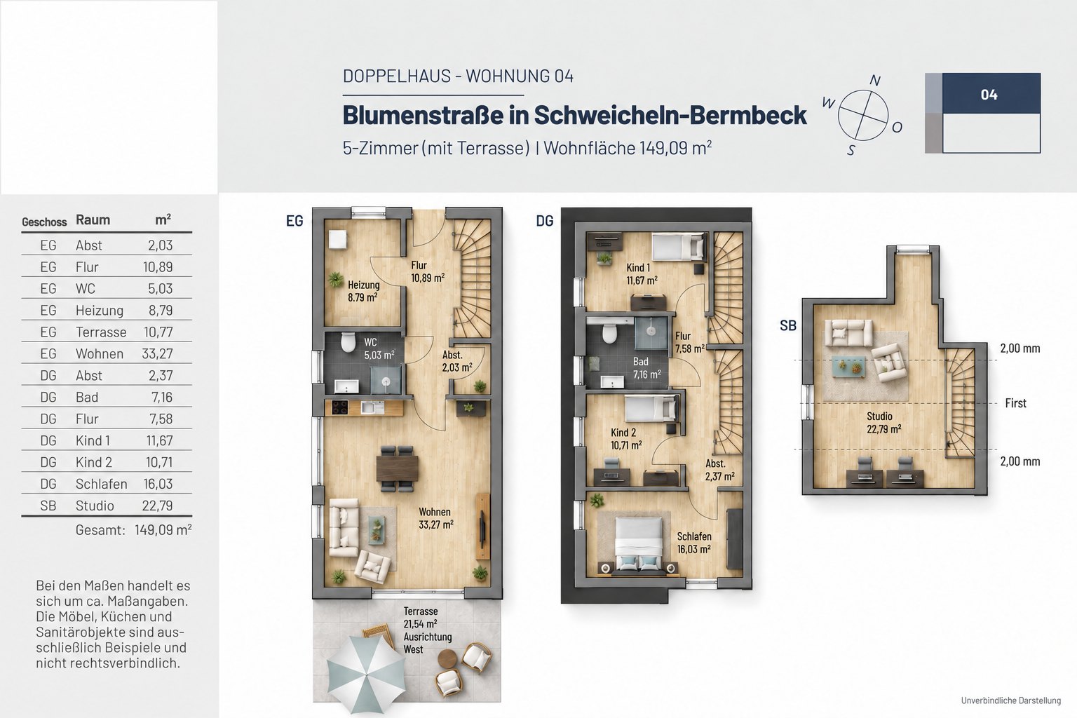 Grundriss Doppelhaushälfte · WE 04