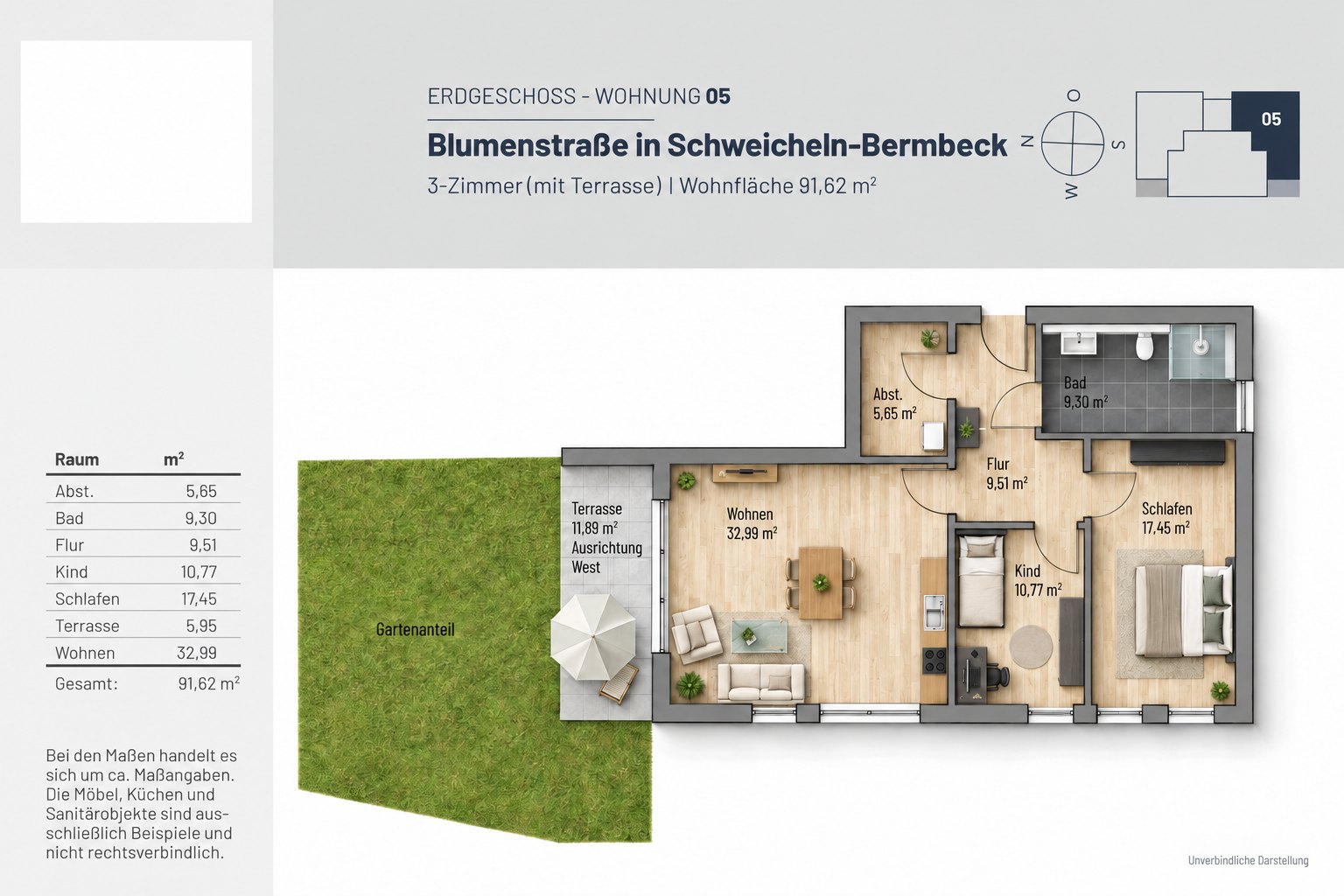 Grundriss Mehrfamilienhaus · WE 05 · Erdgeschoss