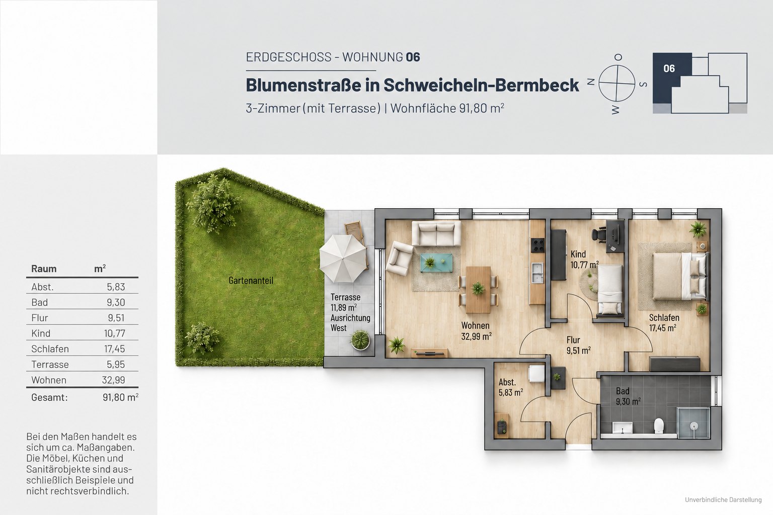 Grundriss Mehrfamilienhaus · WE 06 · Erdgeschoss